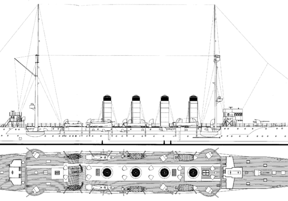 Корабль IJN Hirado [Protrctrd Cruiser] (1914) - чертежи, габариты, рисунки